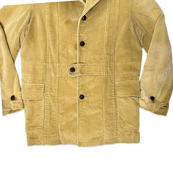 Brad Whitney Carmel Cove VTG 70s/80s Khaki Tan Corduroy Buttoned Trench Coat - Picture 7 of 16